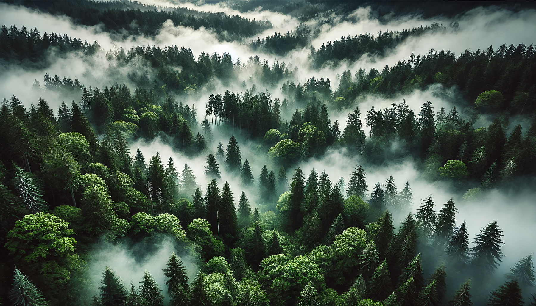Imagebild Wald im Nebel.